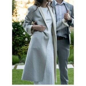 90s Minimalist Joseph Coat Jacket 38 S Gray Soft Girl Wool Longline Dina $1045